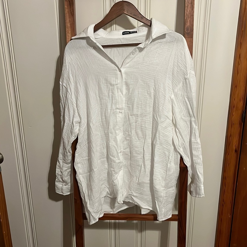 SHEIN linen button up top- NEVER WORN